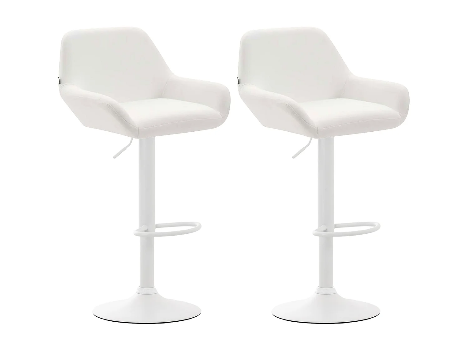 Lot de 2 tabourets métal blanche 51 x 52 x 89 cm 10_0004027