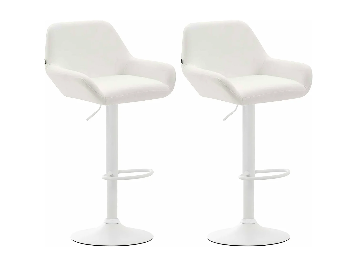 Lot de 2 tabourets métal blanche 51 x 52 x 89 cm 10_0004027