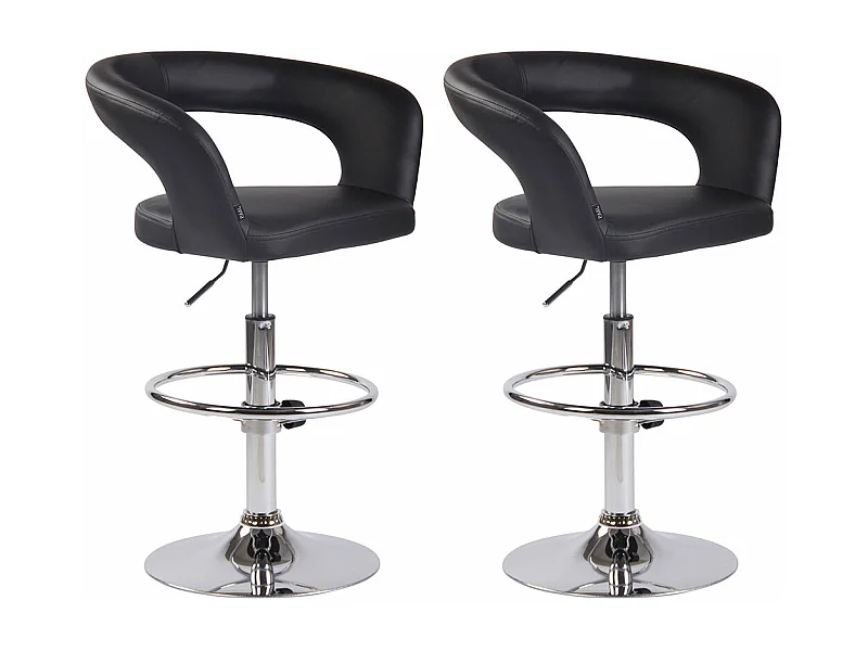 Lot de 2 tabourets métal argentée 58 x 47 x 82 cm 10_0004215