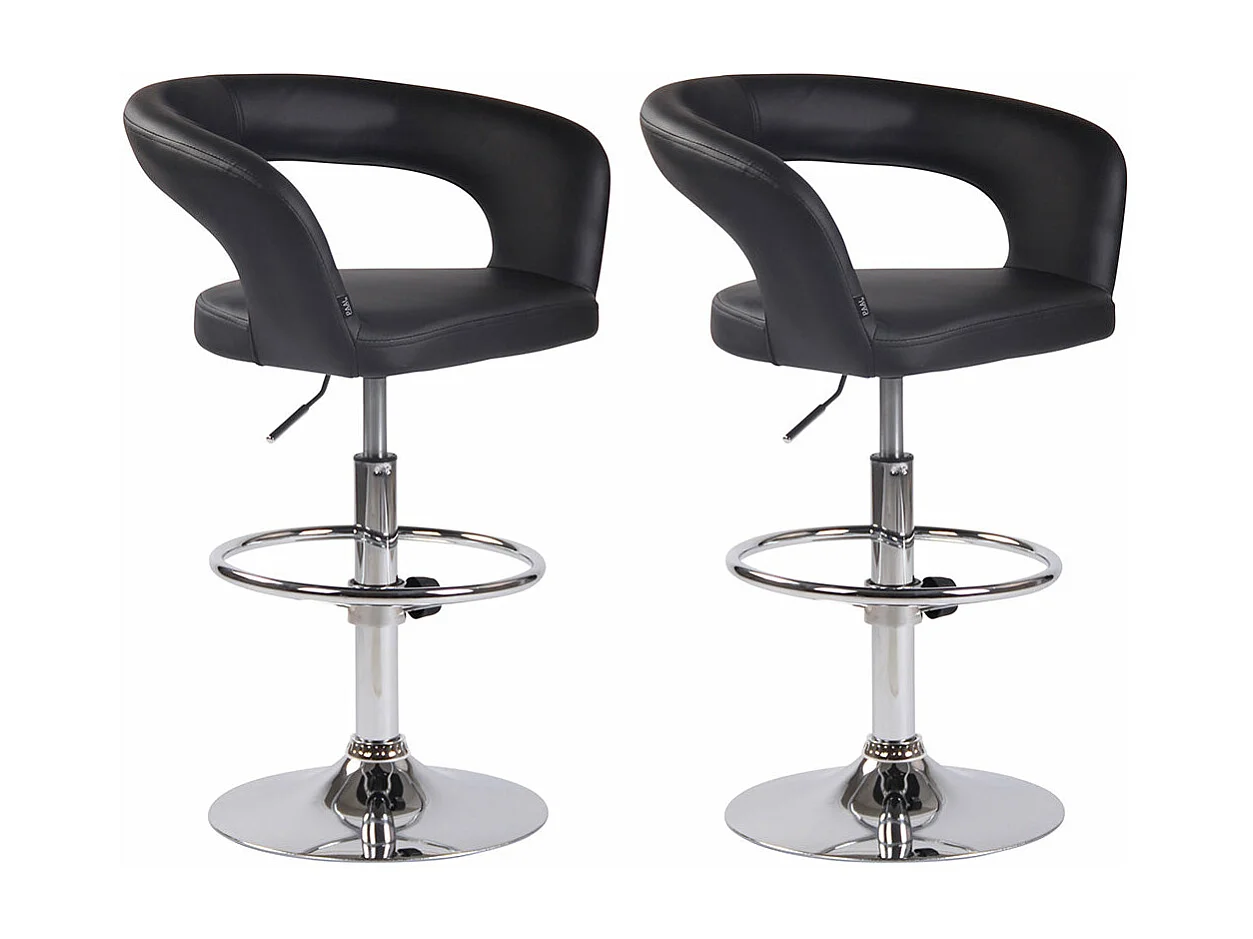 Lot de 2 tabourets métal argentée 58 x 47 x 82 cm 10_0004215