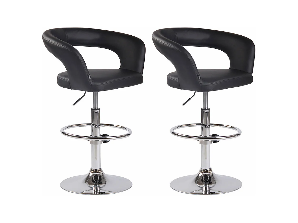 Lot de 2 tabourets métal argentée 58 x 47 x 82 cm 10_0004215