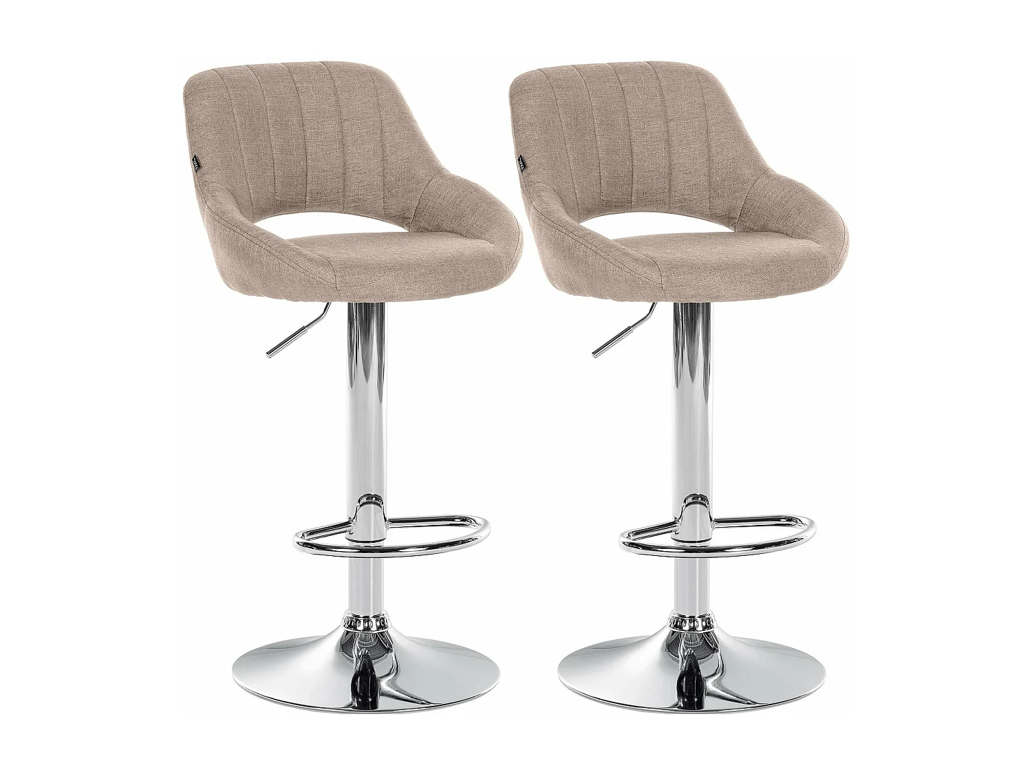 Lot de 2 tabourets métal argentée 47 x 48 x 85 cm TDB10811