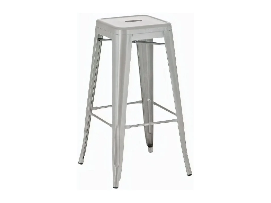Tabouret de bar x1 métal argenté 43 x 43 x 77 cm 10_0005005