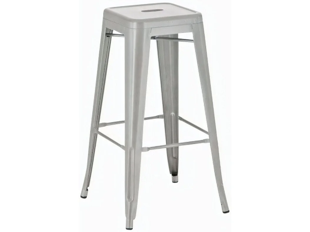 Tabouret de bar x1 métal argenté 43 x 43 x 77 cm 10_0005005