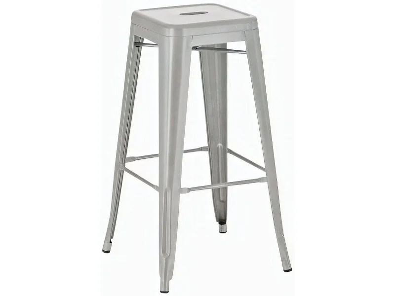 Tabouret de bar x1 métal argenté 43 x 43 x 77 cm 10_0005005