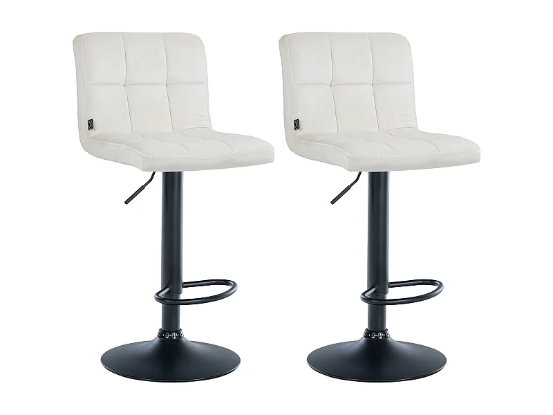 Lot de 2 tabourets métal crème 46 x 47 x 94 cm 10_0004395