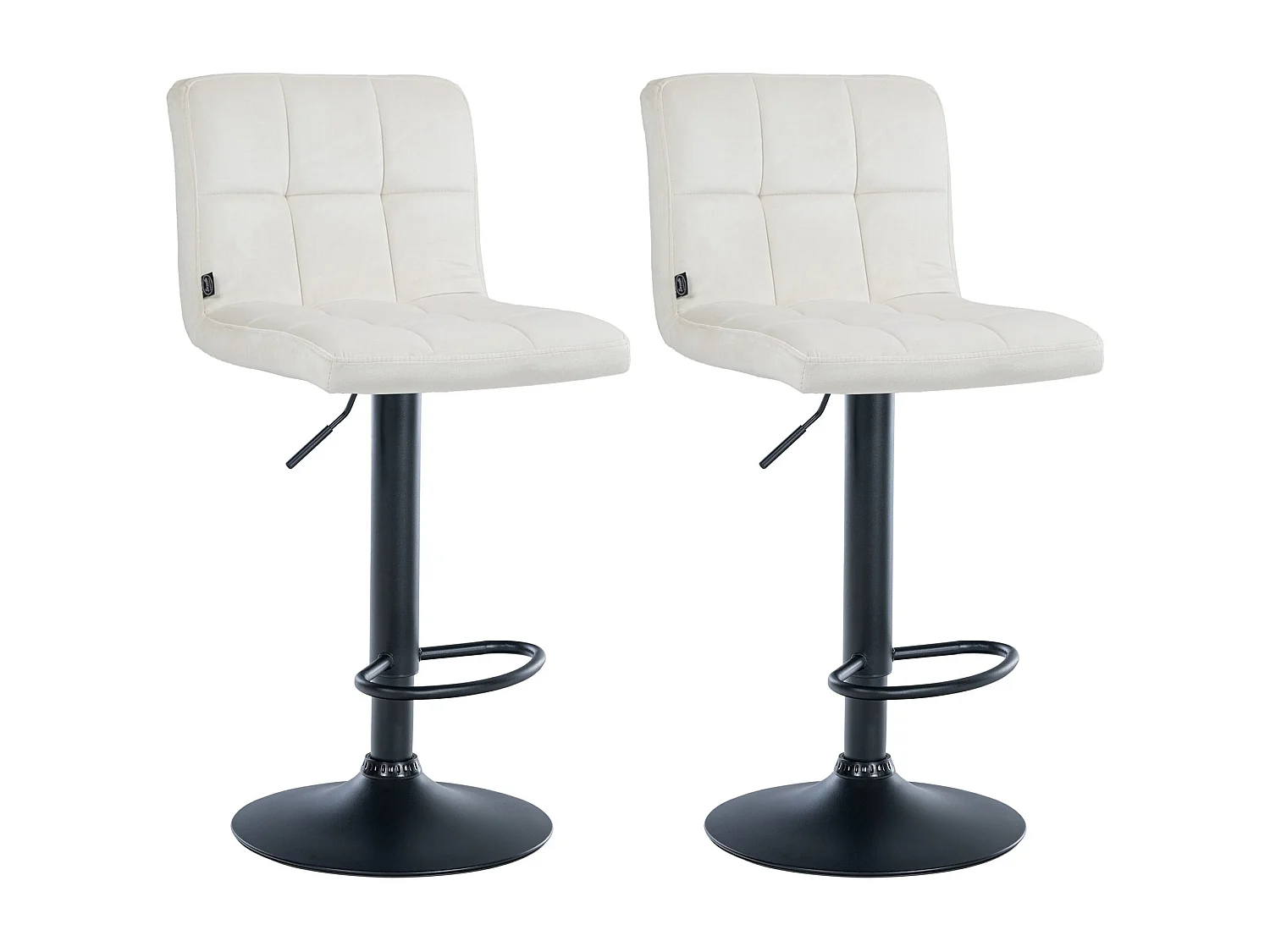 Lot de 2 tabourets métal crème 46 x 47 x 94 cm 10_0004395