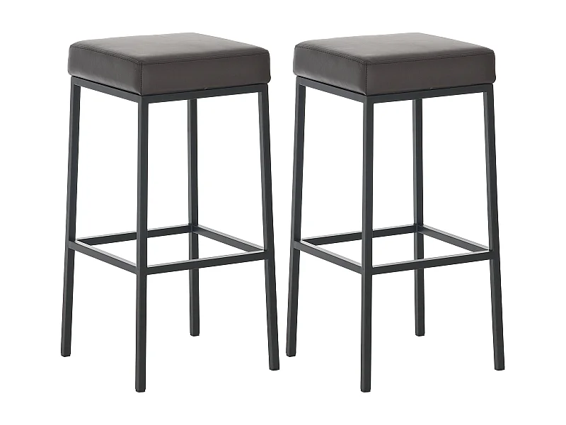 Lot de 2 tabourets métal marron 37 x 37 x 85 cm 10_0004379