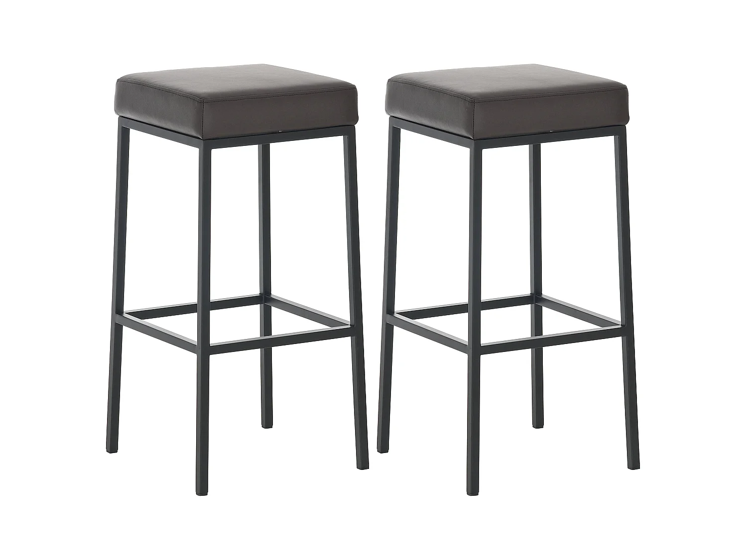 Lot de 2 tabourets métal marron 37 x 37 x 85 cm 10_0004379
