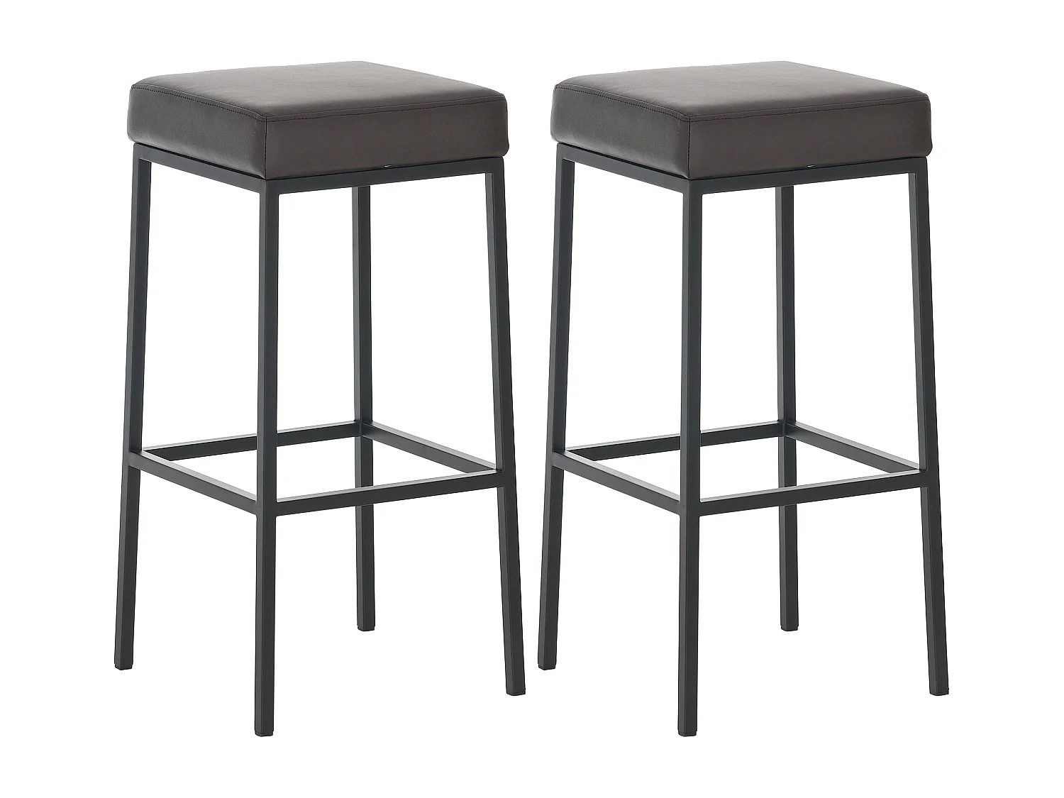 Lot de 2 tabourets métal marron 37 x 37 x 85 cm 10_0004379