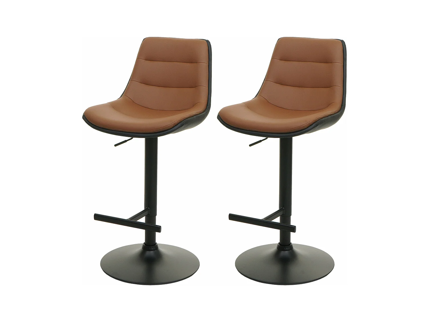 Lot de 2 tabourets PVC marron 55 x 50 x 57 cm 04_0007464