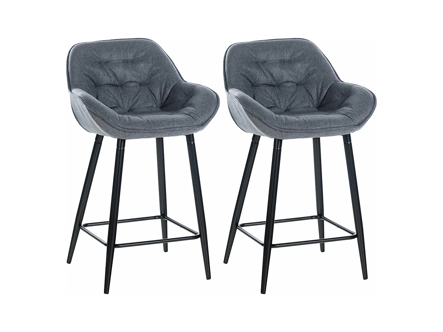 Lot de 2 tabourets métal grise 54 x 57.5 x 93.5 cm 10_0004165