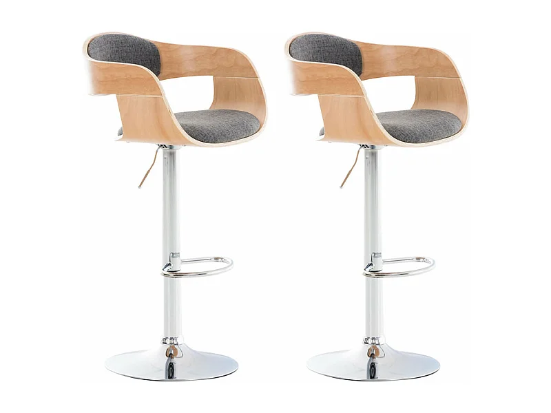 Lot de 2 tabourets bois marron 50 x 48 x 88 cm 10_0004257