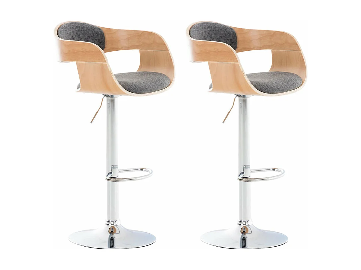 Lot de 2 tabourets bois marron 50 x 48 x 88 cm 10_0004257