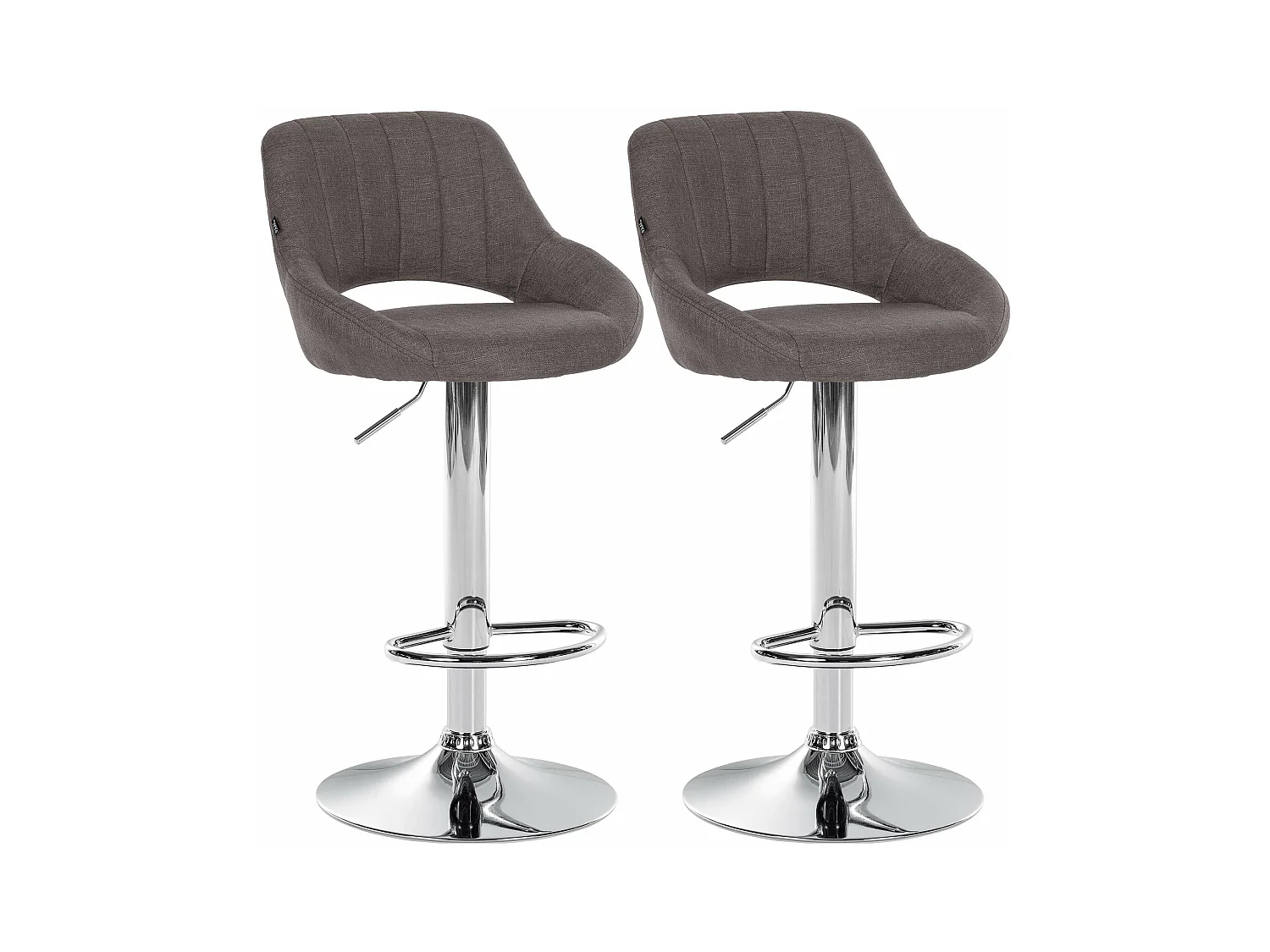 Lot de 2 tabourets métal grise 47 x 48 x 85 cm 10_0004355