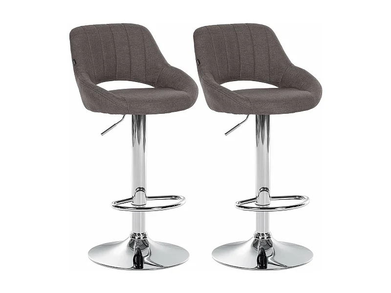 Lot de 2 tabourets métal grise 47 x 48 x 85 cm 10_0004355