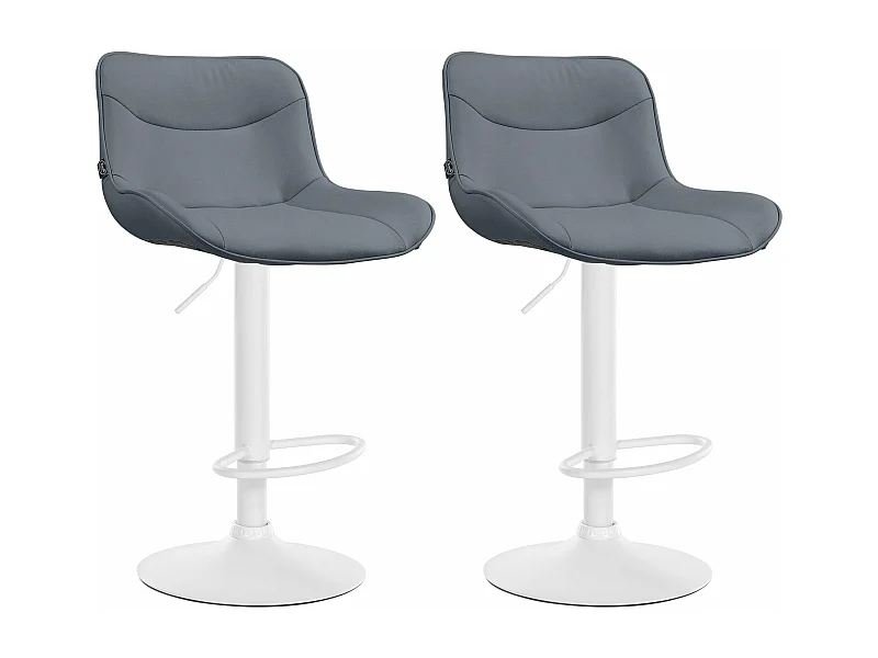 Lot de 2 tabourets métal blanche 49 x 51 x 85 cm 10_0004459