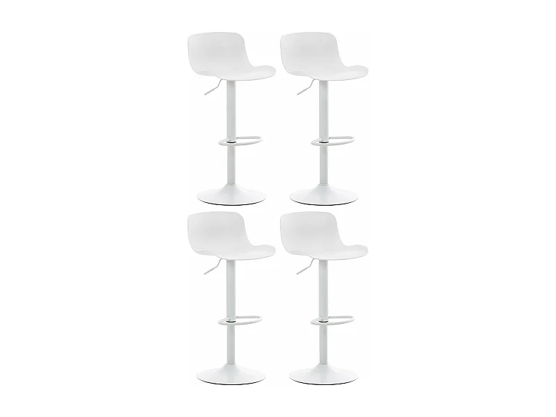 Lot de 4 tabourets métal blanche 44 x 44 x 81 cm 10_0004491