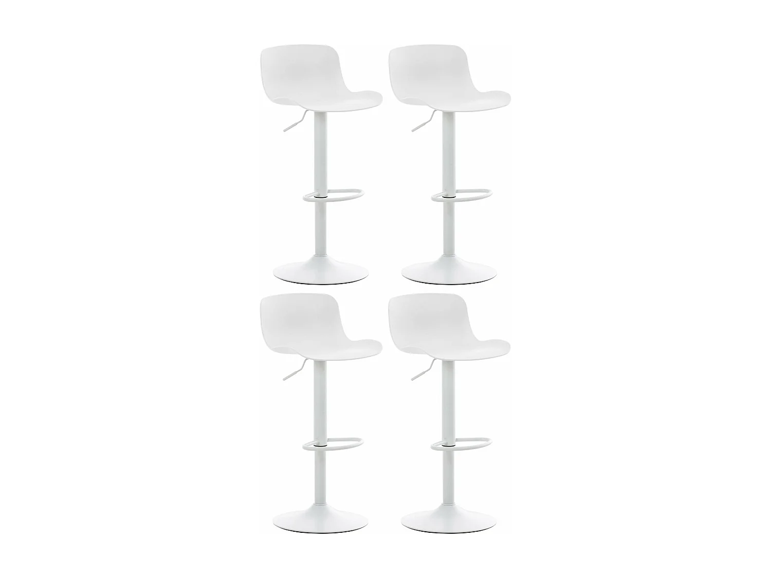 Lot de 4 tabourets métal blanche 44 x 44 x 81 cm 10_0004491