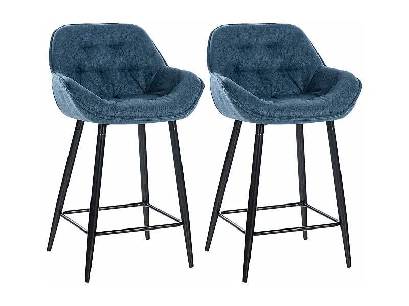 Lot de 2 tabourets métal bleue 54 x 57.5 x 93.5 cm 10_0004168