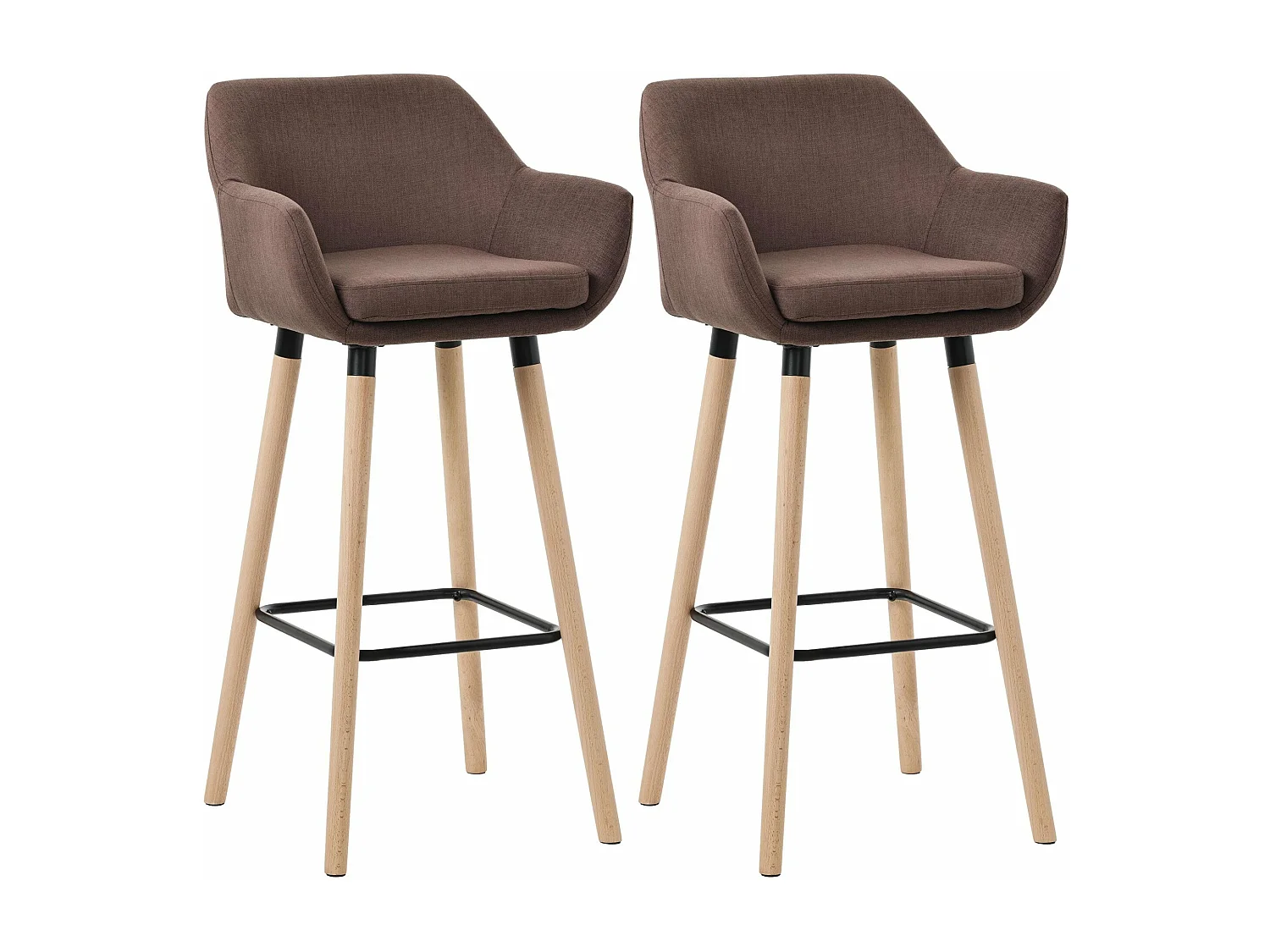 Lot de 2 tabourets métal marron 51 x 50 x 101 cm 10_0004176