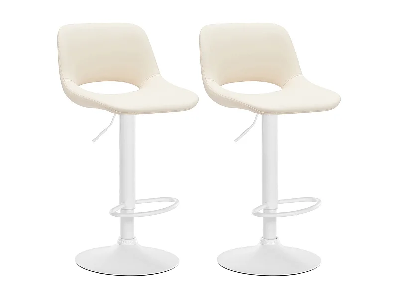 Tabourets de bar chaises métal blanche 42 x 46 x 86 cm 10_0004071
