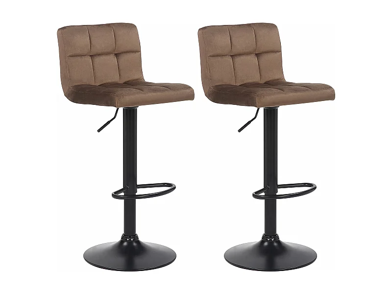 Lot de 2 tabourets métal marron 40 x 40 x 85 cm 10_0004146