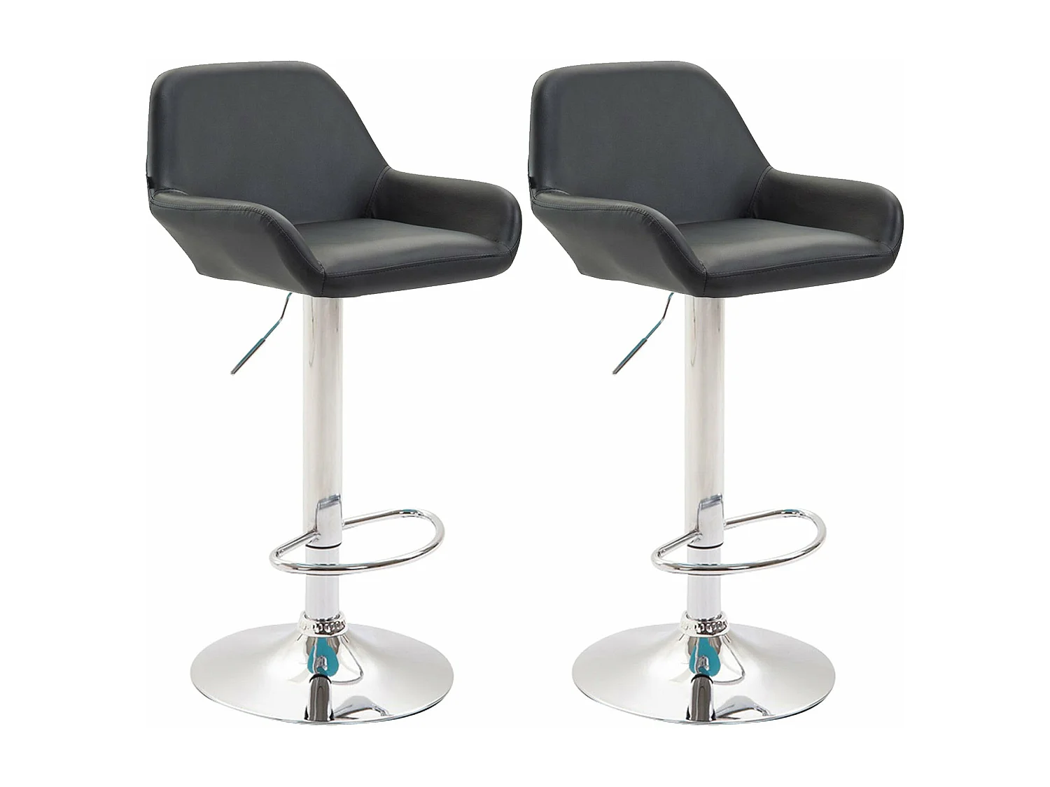 Lot de 2 tabourets métal argentée 51 x 52 x 89 cm 10_0004024