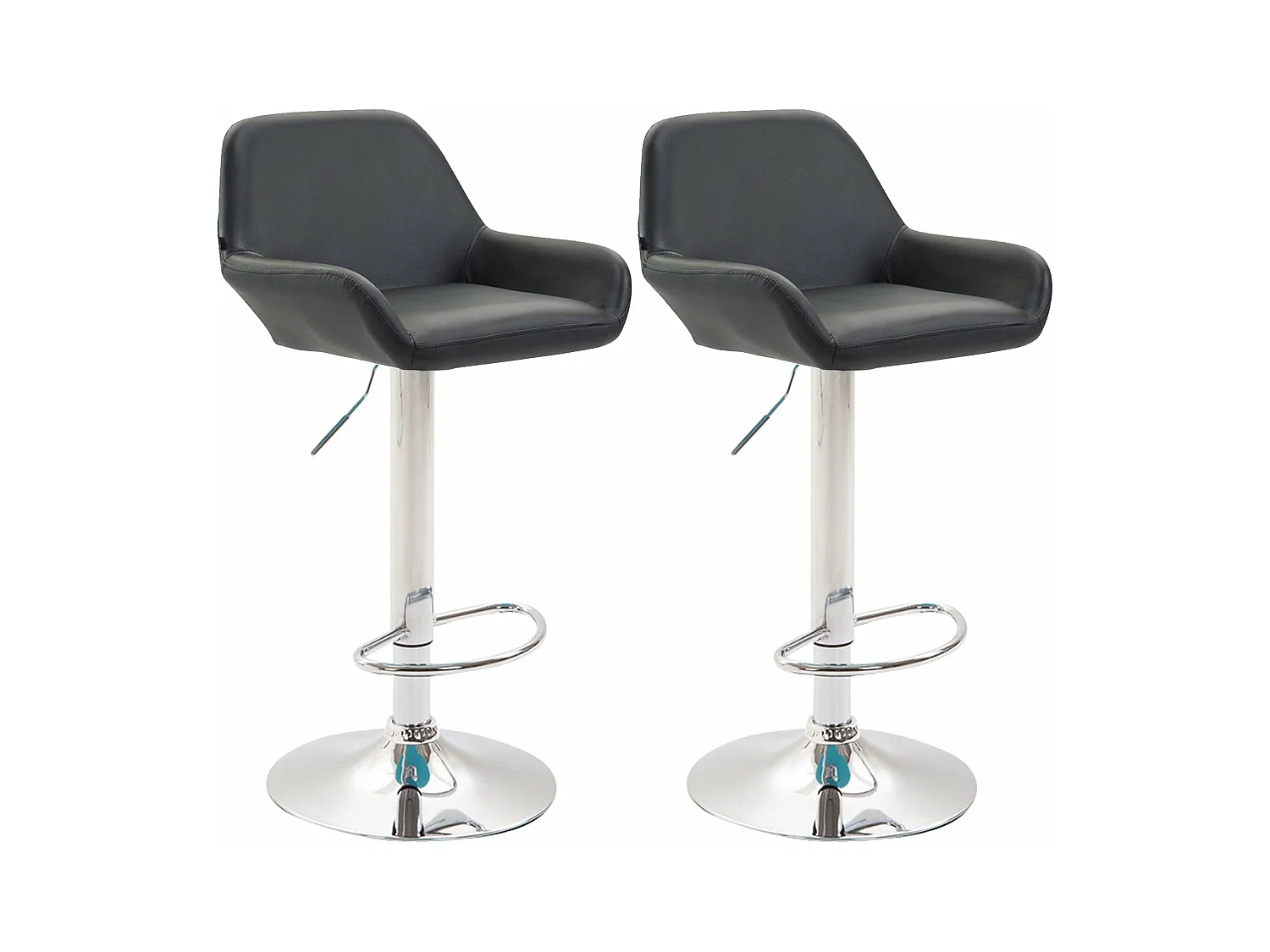 Lot de 2 tabourets métal argentée 51 x 52 x 89 cm 10_0004024