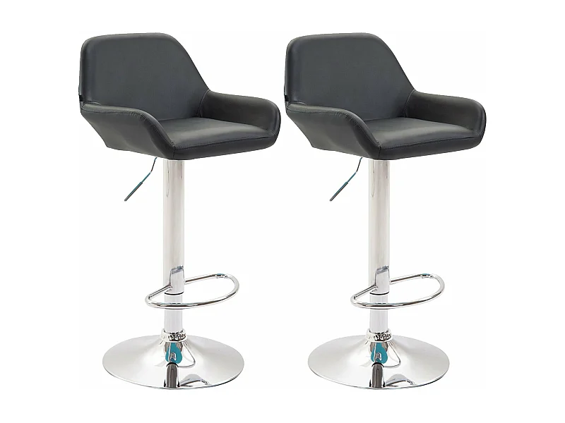 Lot de 2 tabourets métal argentée 51 x 52 x 89 cm 10_0004024