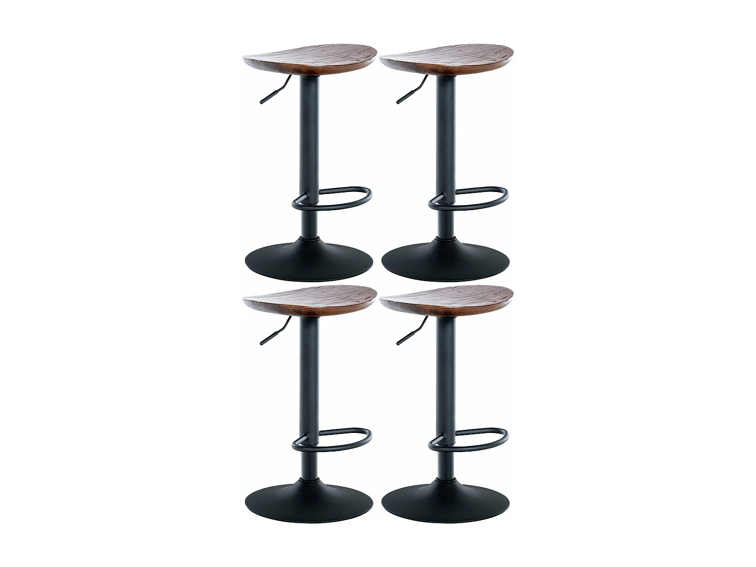 Lot de 4 tabourets métal marron 41 x 38.5 x 56 cm 10_0004519