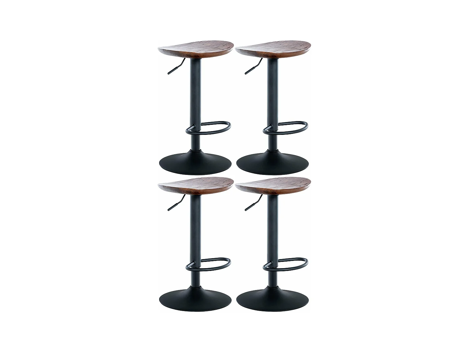 Lot de 4 tabourets métal marron 41 x 38.5 x 56 cm 10_0004519