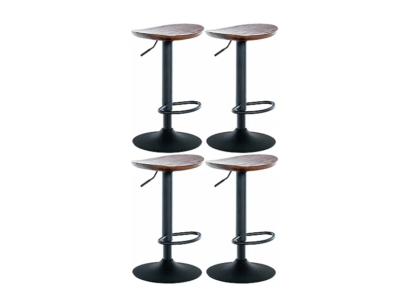 Lot de 4 tabourets métal marron 41 x 38.5 x 56 cm 10_0004519