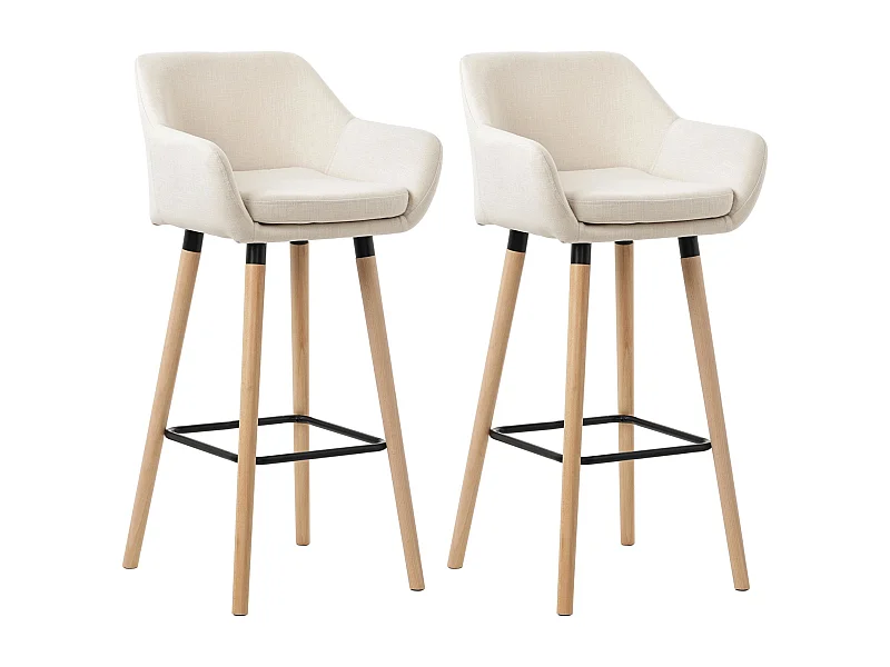 Lot de 2 tabourets métal beige 51 x 50 x 101 cm 10_0004172