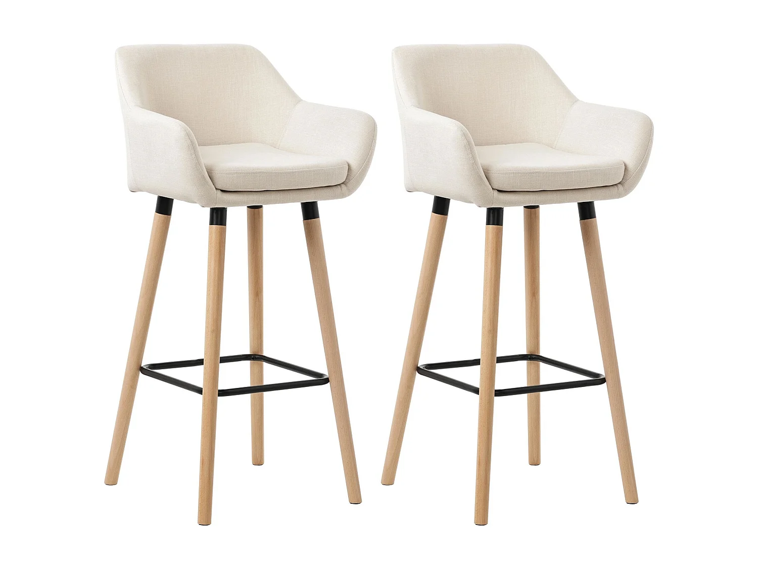 Lot de 2 tabourets métal beige 51 x 50 x 101 cm 10_0004172