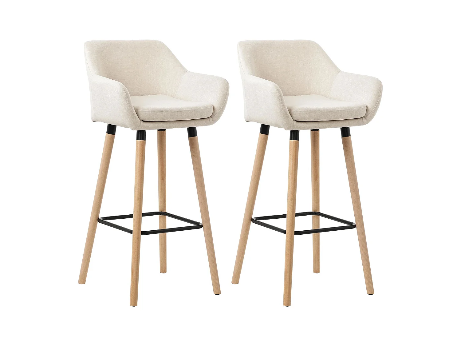 Lot de 2 tabourets métal beige 51 x 50 x 101 cm 10_0004172