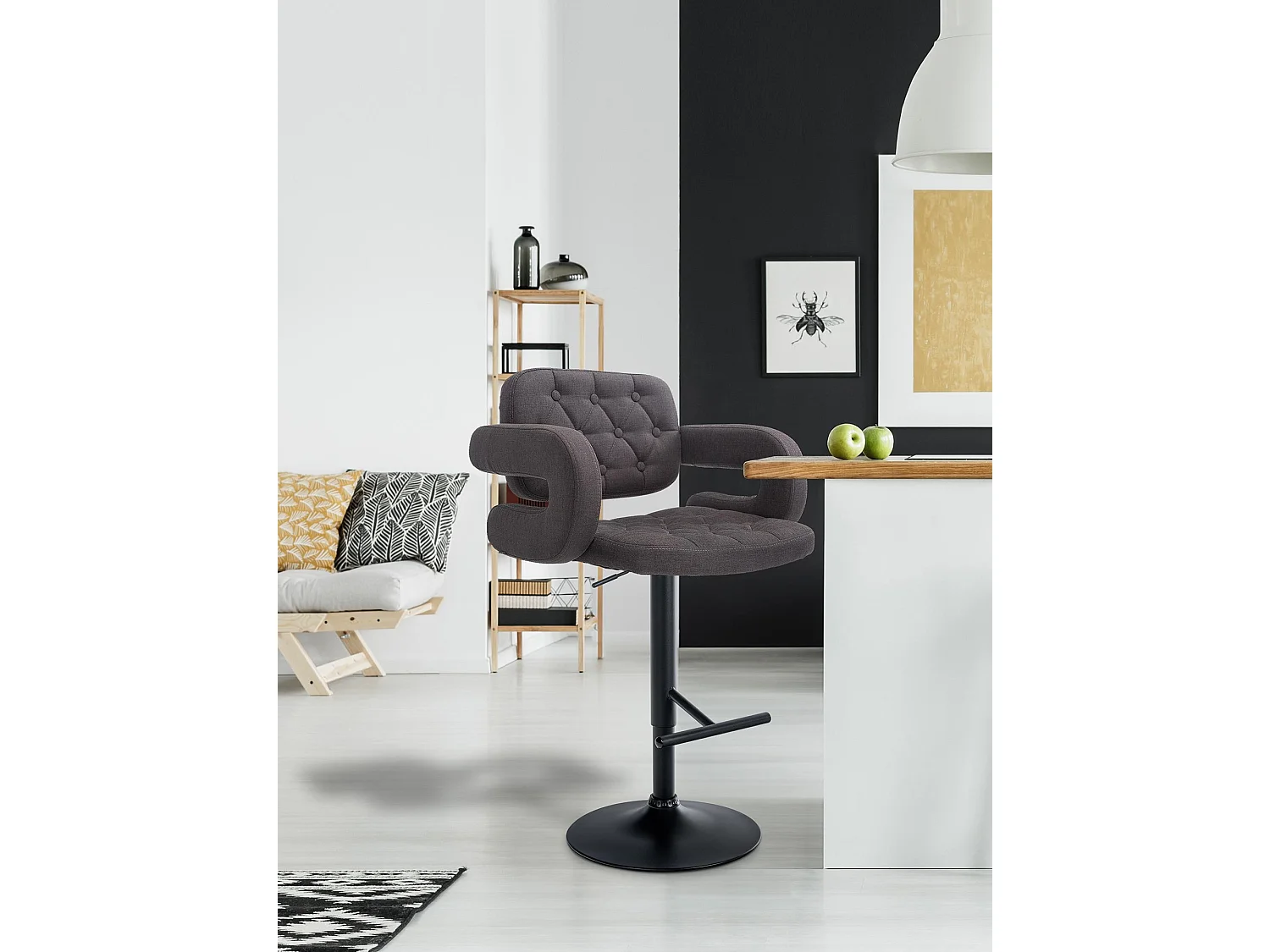 Tabouret de bar x1 métal grise 62 x 55 x 103 cm 10_0004794