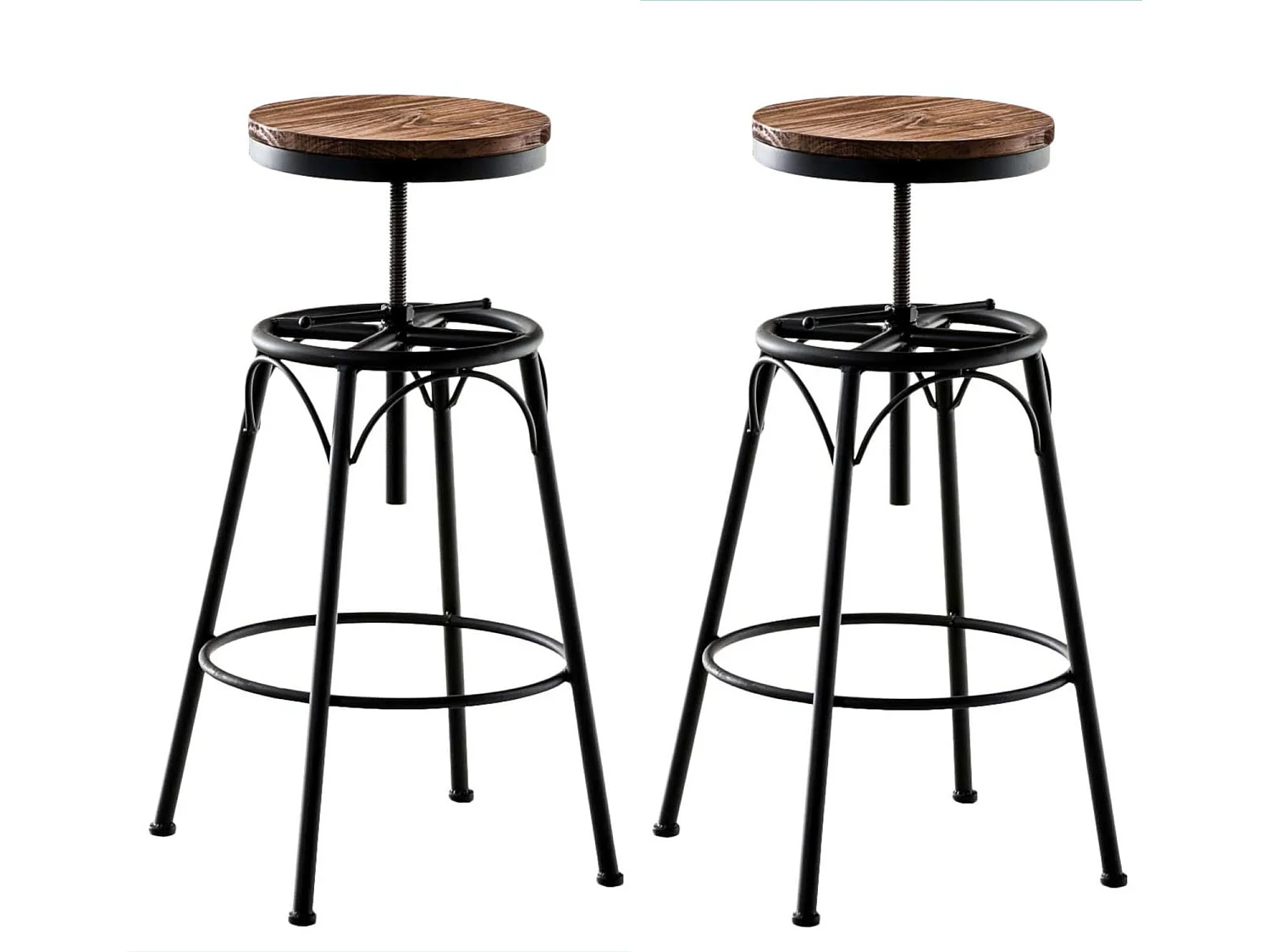 Lot de 2 tabourets métal marron 42 x 42 x 70 cm 10_0004019