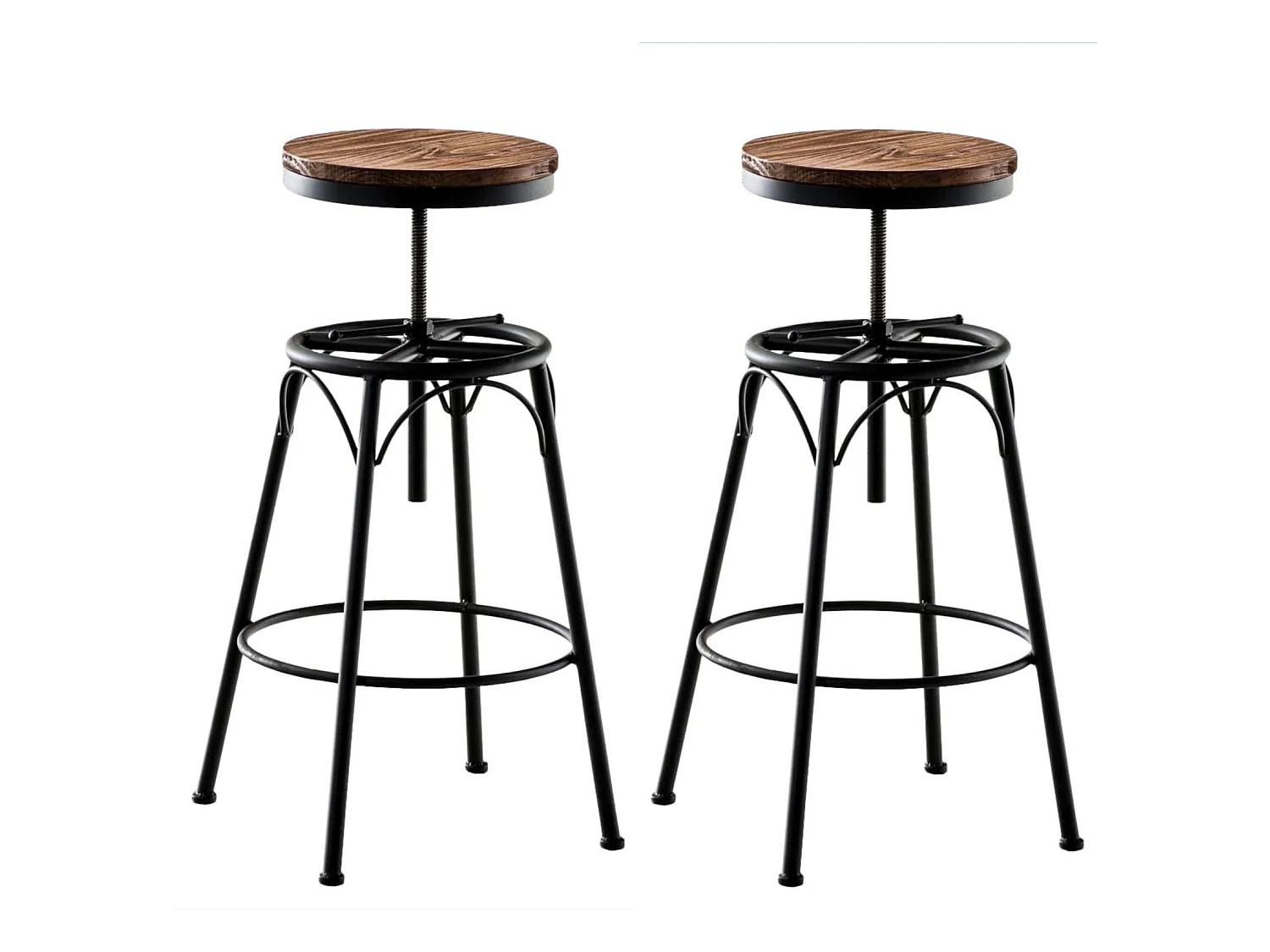 Lot de 2 tabourets métal marron 42 x 42 x 70 cm 10_0004019