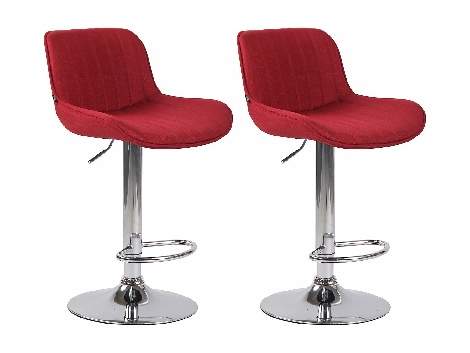 Lot de 2 tabourets métal argentée 50 x 50 x 86 cm 10_0004286