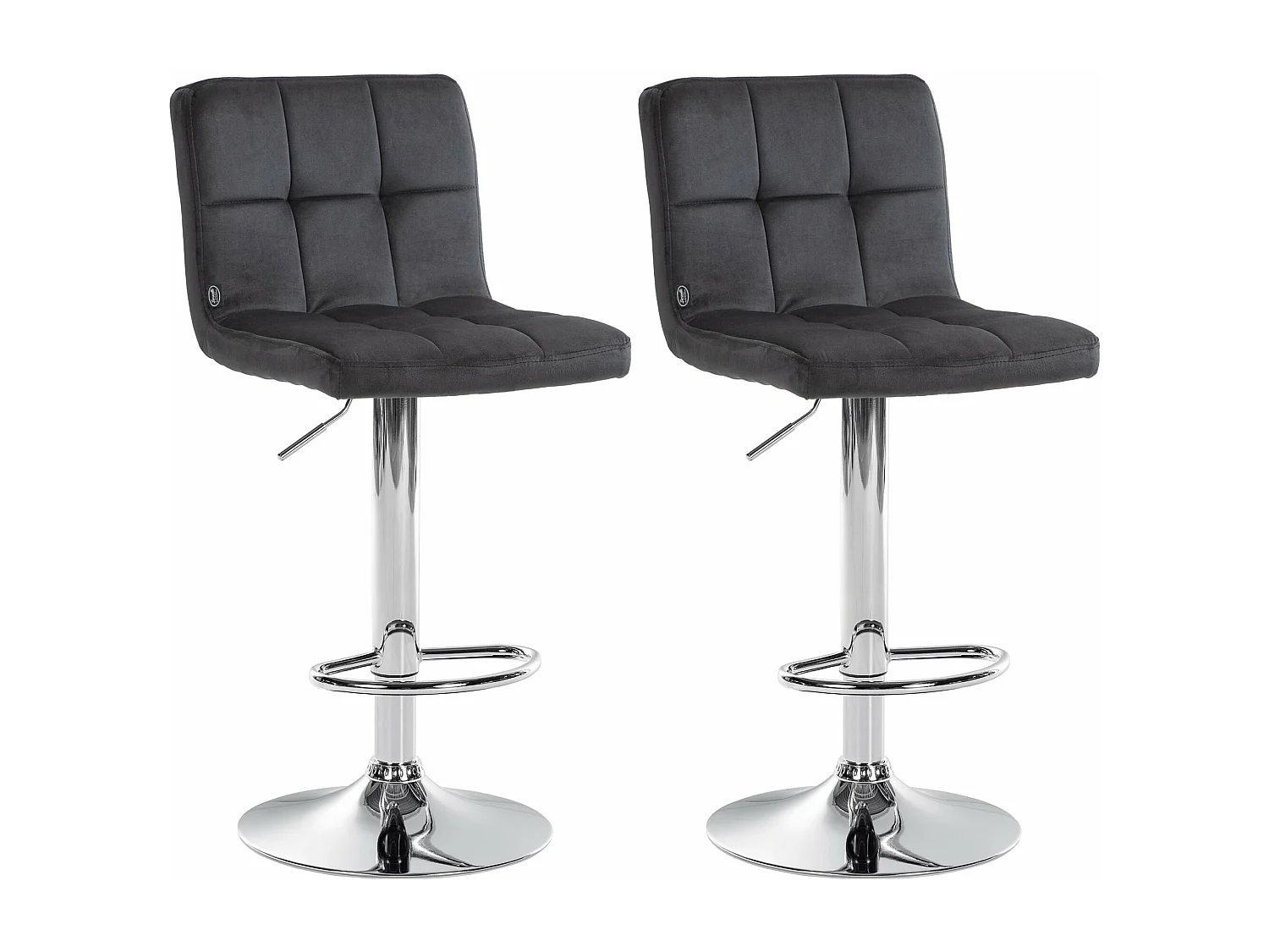 Lot de 2 tabourets métal argentée 46 x 47 x 94 cm 10_0004393