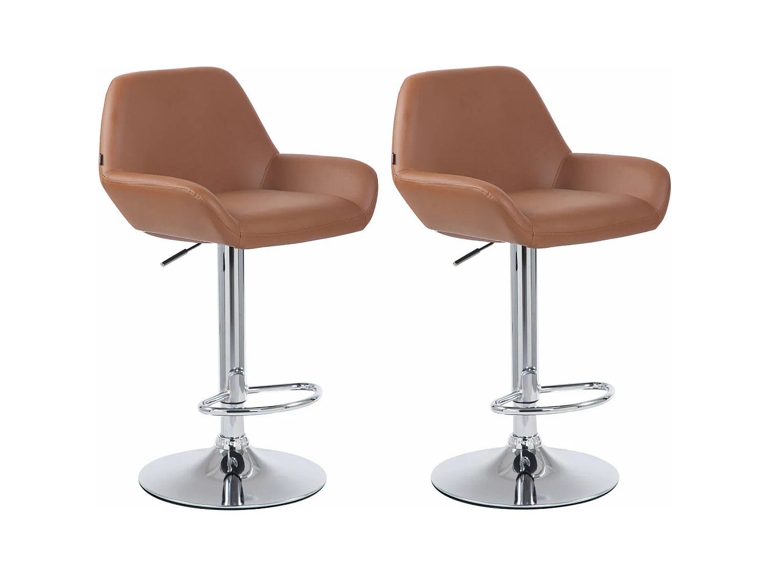 Lot de 2 tabourets métal marron 51 x 52 x 89 cm 10_0004026