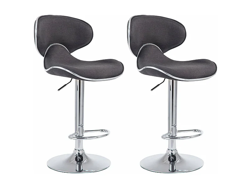 Lot de 2 tabourets métal grise 46 x 49 x 88 cm 10_0004267