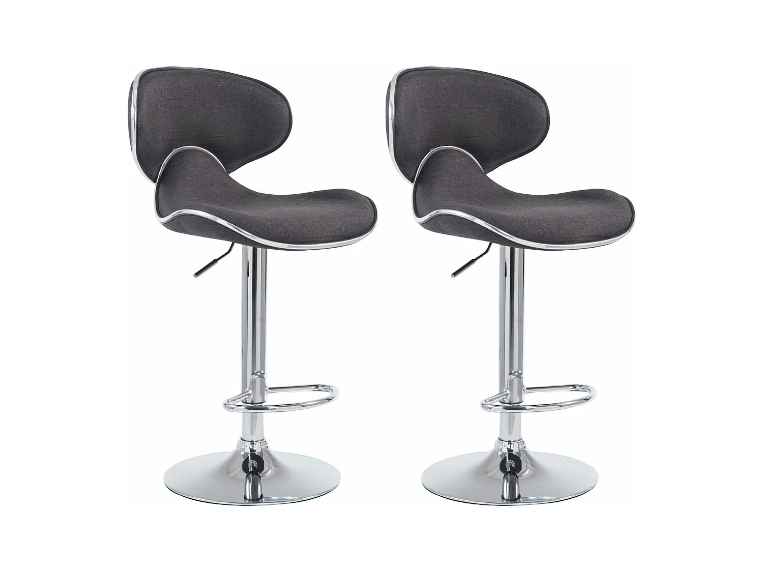 Lot de 2 tabourets métal grise 46 x 49 x 88 cm 10_0004267