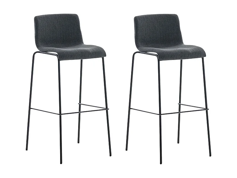 Lot de 2 tabourets métal grise 43 x 48 x 100 cm 10_0004200