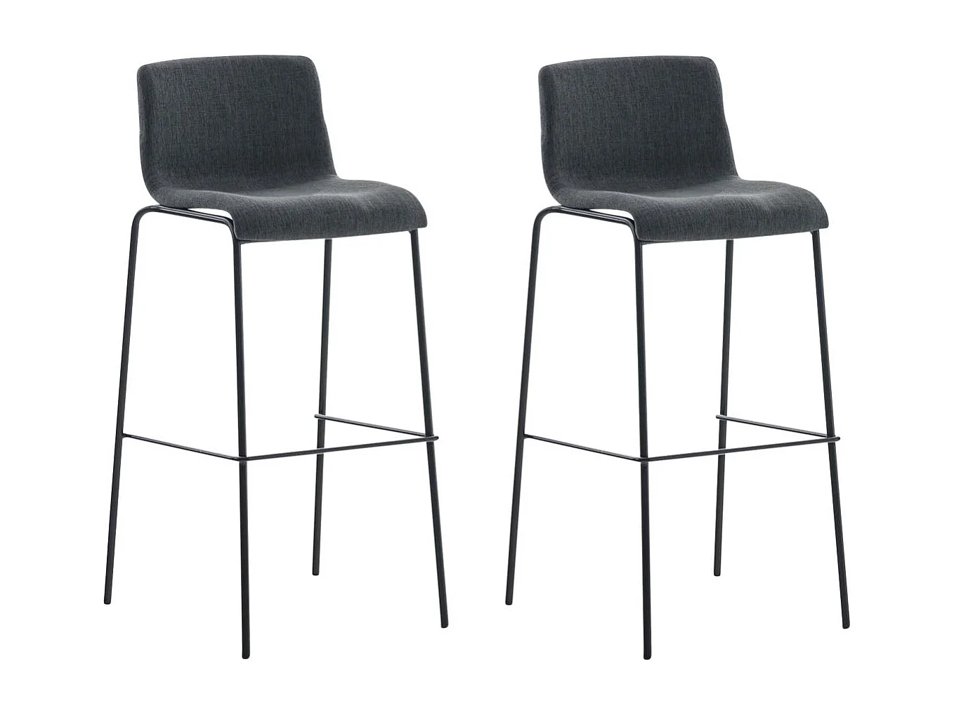 Lot de 2 tabourets métal grise 43 x 48 x 100 cm 10_0004200