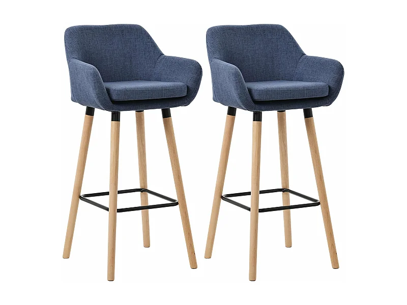 Lot de 2 tabourets métal bleue 51 x 50 x 101 cm 10_0004175