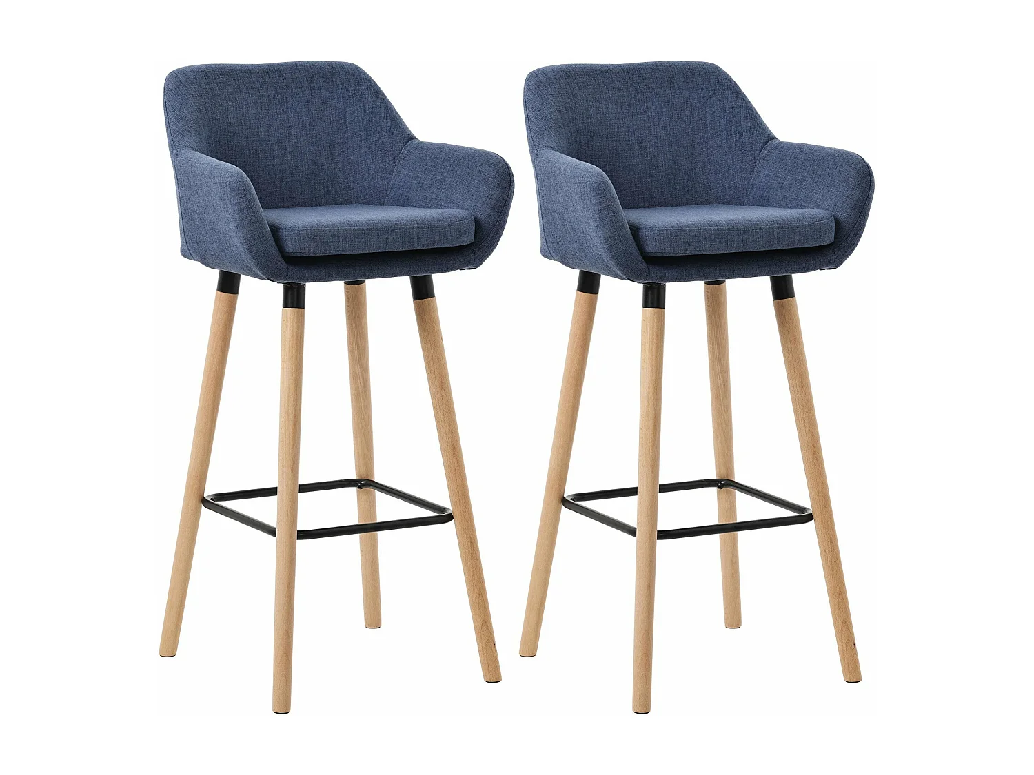 Lot de 2 tabourets métal bleue 51 x 50 x 101 cm 10_0004175