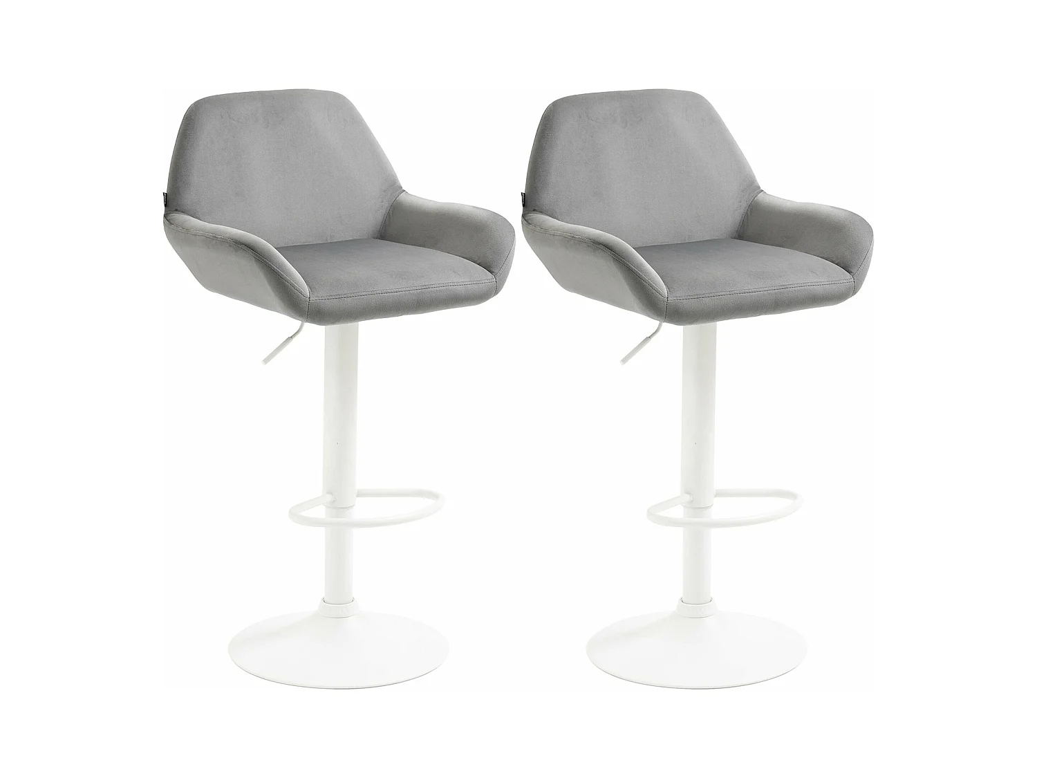Lot de 2 tabourets métal blanche 51 x 52 x 89 cm 10_0004037