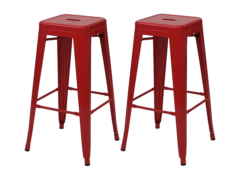 Lot de 2 tabourets métal argentée 44 x 43 x 92 cm 04_0007451